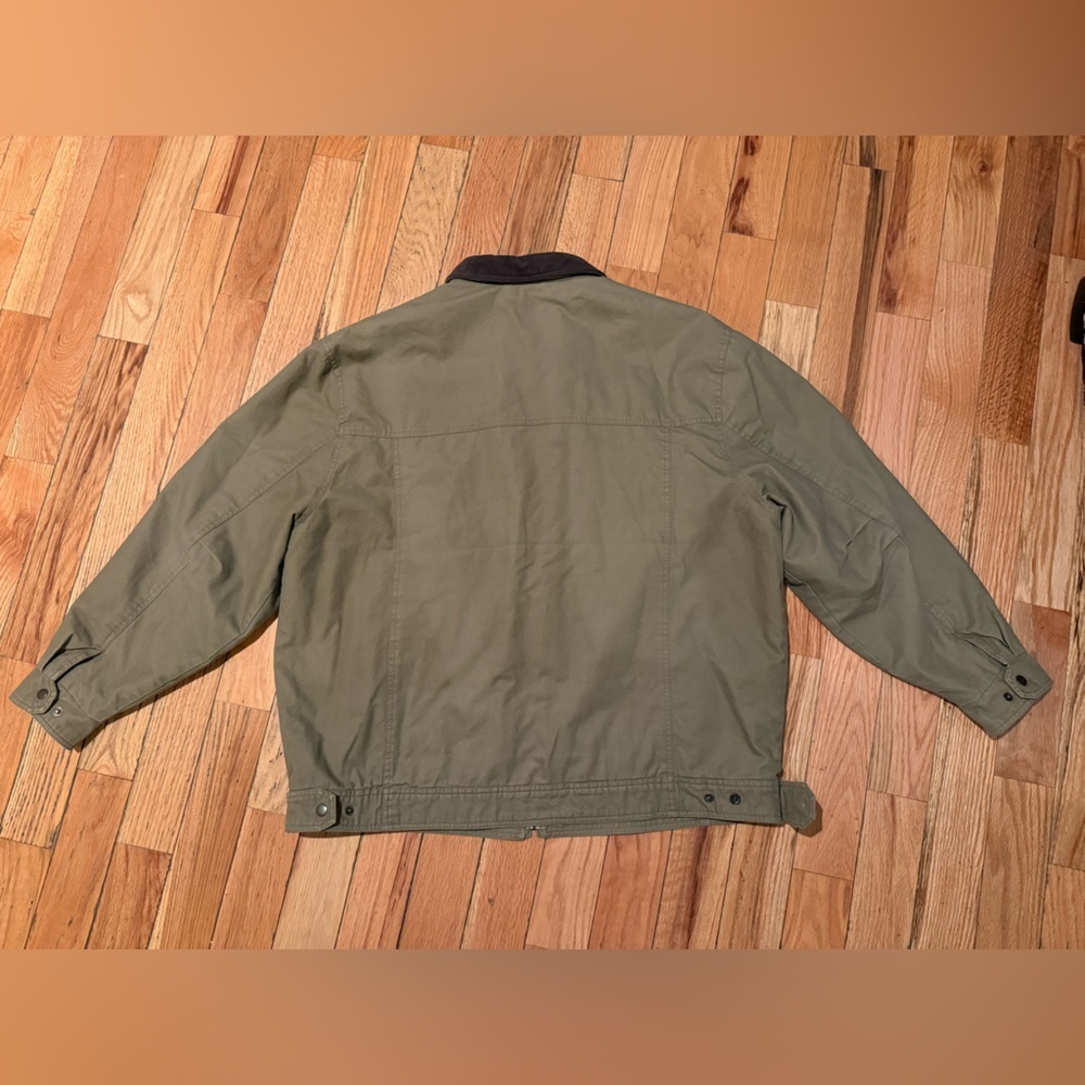 St Johns Bay Green Chore Barn Coat Jacket Flannel Lined Men’s Size XXL - Picture 9 of 16